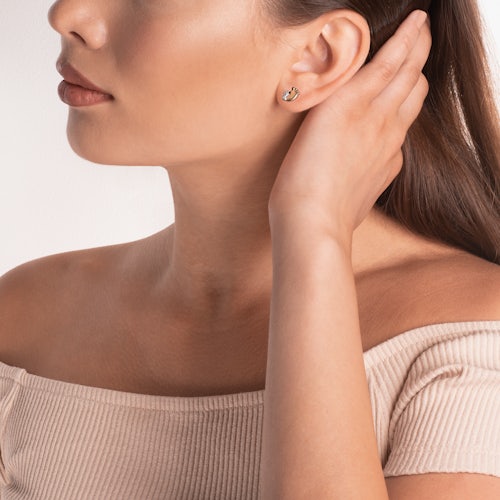 Kolczyki stópki Savicki: złote, diamenty